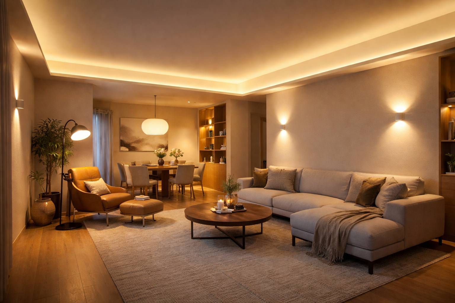 Iluminación del salón paso a paso: temperatura de color, puntos de luz y trucos para ampliar visualmente
